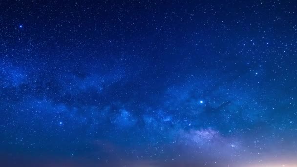 Aquariden Meteorschauer 2019 Milchstraße Galaxie Aufstieg Zeitraffer Südosthimmel Weitwinkel — Stockvideo