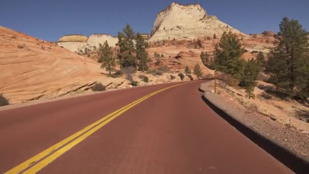 Zion National Park Plantilla Conducción Zion Carmel Highway Utah — Vídeo de stock