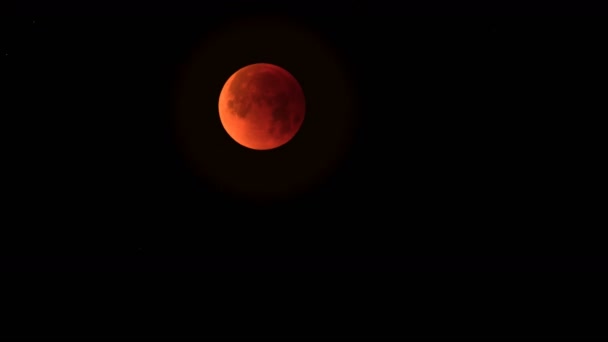 Total Lunar Eclipse 2018 Super Blue Blood Moon Time Lapse — Stock video