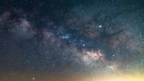 天の川銀河水星流星群2019時間の経過 東南空 — ストック動画