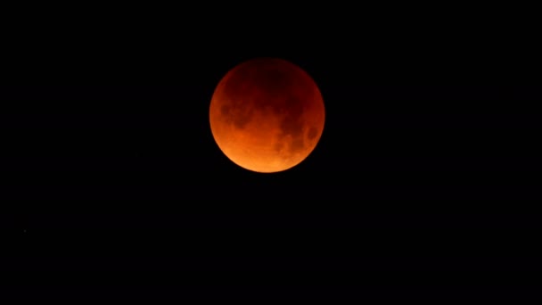 Total Lunar Eclipse 2018 Super Blue Blood Moon — Stock video