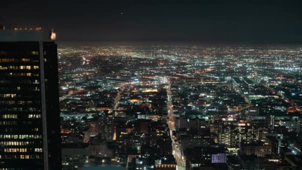 Los Angeles Downtown Fashion District Night Cityscape Time Lapse California — Video Stock