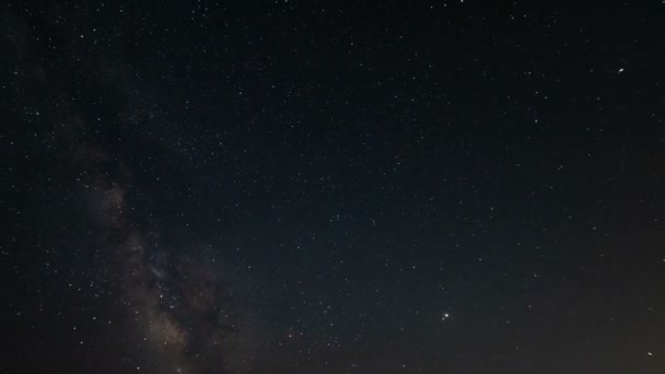 Perseid Meteor Shower Milky Way Trona Pinnacles California Usa — стокове відео