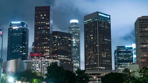 Los Angeles Downtown Clouds Moving Time Lapse California Cityscape — стокове відео