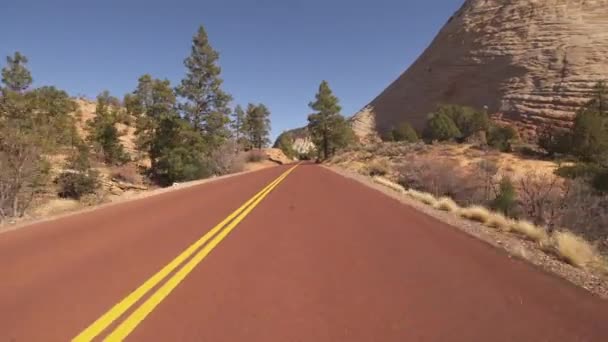 Εθνικό Πάρκο Της Σιών Πρότυπο Οδήγησης Checkerboard Mesa Carmel Highway — Αρχείο Βίντεο
