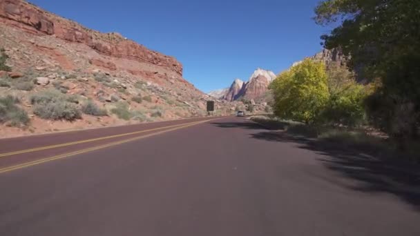 Zion National Park Driving Template Zion Canyon Utah South Campground — Stock video