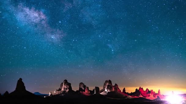 Γαλαξίας Νοτιοανατολικός Ουρανός 50Mm Aquarids Meteor Shower 2019 Trona Pinnacles — Αρχείο Βίντεο