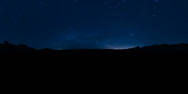 360 Milky Way Galaxy Time Lapse Rocky Canyon Mojave Desert — 비디오