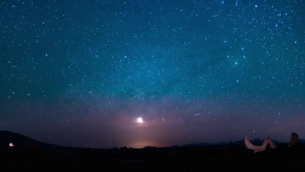 Milchstraße Galaxie Aufstieg Osthimmel 50Mm Aquariden Meteorschauer 2019 Mojave Wüste — Stockvideo