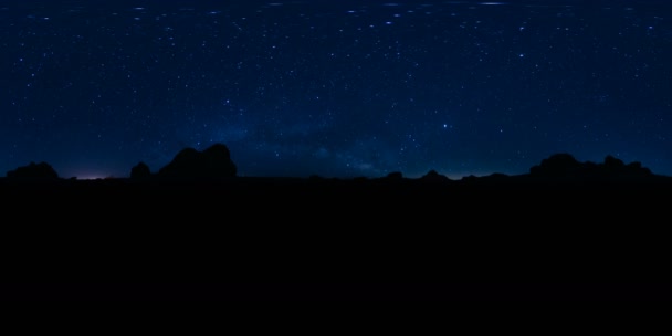 360 Láctea Galaxy Time Lapse Trona Pináculos Califórnia Eua Para — Vídeo de Stock