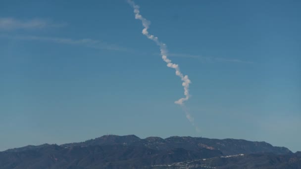 Delta Rocket Launch 2019 Contrails Time Lapse Los Angeles California — Stock Video