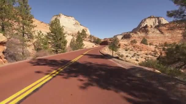 Zion National Park Driving Template Zion Carmel Highway Юта — стокове відео