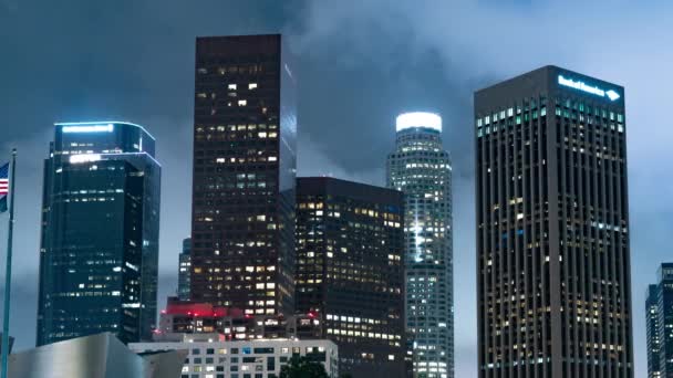 Λος Άντζελες Downtown Σύννεφα Κινείται Μέσα Στο Χρόνο Lapse Καλιφόρνια — Αρχείο Βίντεο