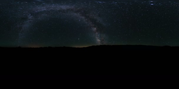 360 Milky Way Galaxy Sunrise Time Lapse Mojave Desert California — стокове відео