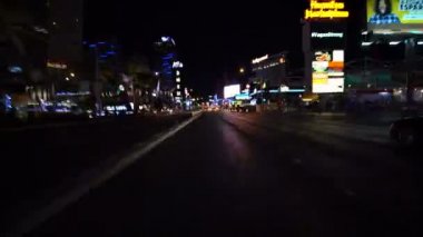Hiperlapse Las Vegas Bulvarı Kuzeye giden Gece 1 Nevada ABD