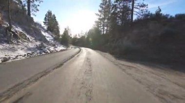 Kış Dağı Otoyolu Plaka Önden Görünümü 18 Kaliforniya ABD