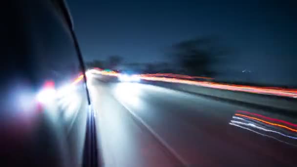 Driving Hyperlapse Rear View Window Reflections Freeway California Usa — Stock Video