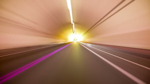 Vezetés Hyperlapse Tunnel California Amerikai Egyesült Államok — Stock videók