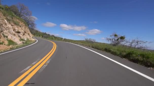 Carrizo Plain Highway Westbound Mountain Pass Driving Plate California Verenigde — Stockvideo