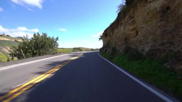 Carrizo Plain Highway Eastbound Mountain Pass Driving Plate California Verenigde — Stockvideo