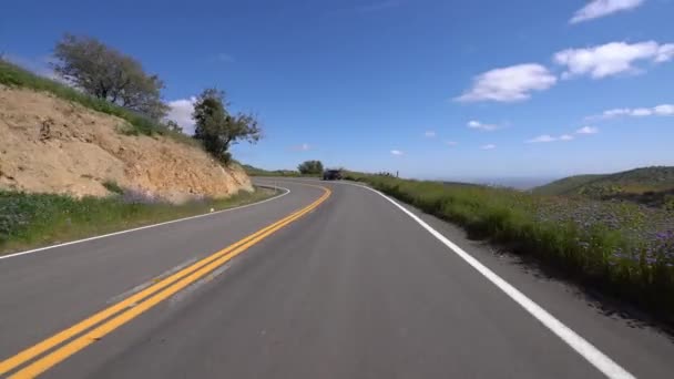 Carrizo Plain Highway Westbound Mountain Pass Driving Plate Kalifornien Usa — Stockvideo