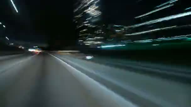 Driving Hyperlapse Side View Los Angeles Downtown Freeway California Amerikai — Stock videók