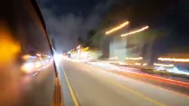 Conducir Hiperlapso Vista Trasera Reflejos Ventana Santa Monica California Usa — Vídeos de Stock