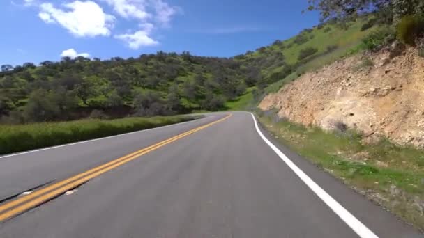 Carrizo Plain Highway Eastbound Mountain Pass Driving Plate California — Vídeos de Stock