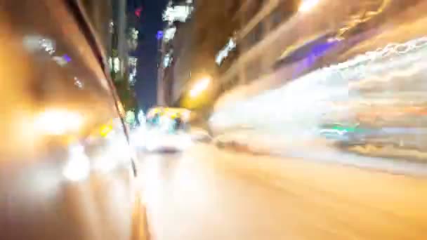 Condução Hyperlapse Visão Traseira Janela Reflexões Los Angeles Downtown Califórnia — Vídeo de Stock