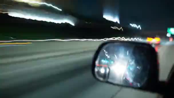 Guida Hyperlapse Side Mirror View Freeway California Usa — Video Stock