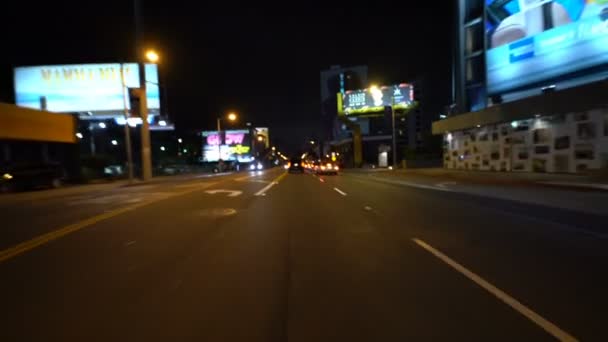 Driving Plate Shallow Focus Sunset Strip Eastbound Сайті Cienega Blvd — стокове відео