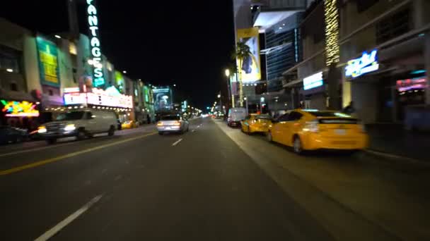 Driving Plate Shallow Focus Hollywood Blvd Eastbound Vine California Usa — Stock video