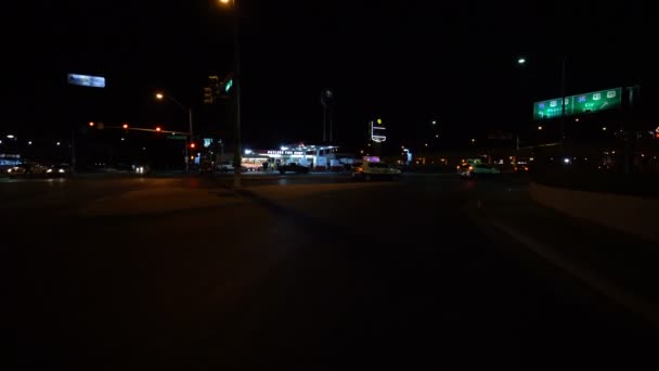 Las Vegas Blvd Downtown Driving Plate Southbound Night Freeway Nevada — Stock videók