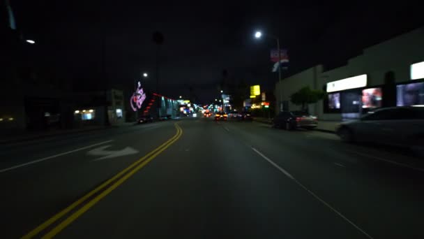 Płytkie Ognisko Hollywood Sunset Blvd Eastbound Gardner California Usa — Wideo stockowe