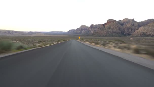 Placa Condução Nevada Desert Canyon Road Sunset Nevada Eua — Vídeo de Stock