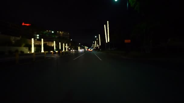 驾驶平板浅色聚焦洛杉矶威尔郡大道东行1号位于美国加州圣莫尼卡大道 — 图库视频影像