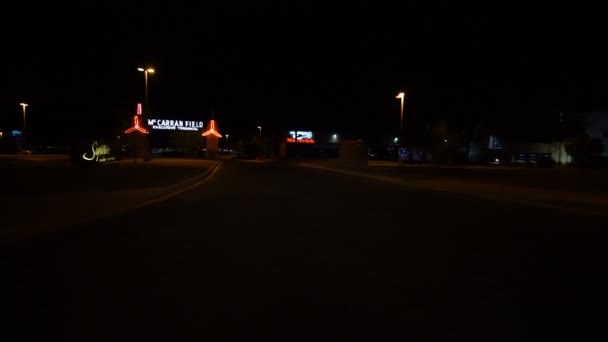Las Vegas Driving Plate Mccarran Airport Parking Parkoviště Noci Nevada — Stock video