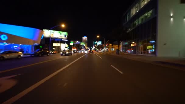Guidare Piatto Poco Profondo Focus Sunset Strip Westbound Doheny California — Video Stock