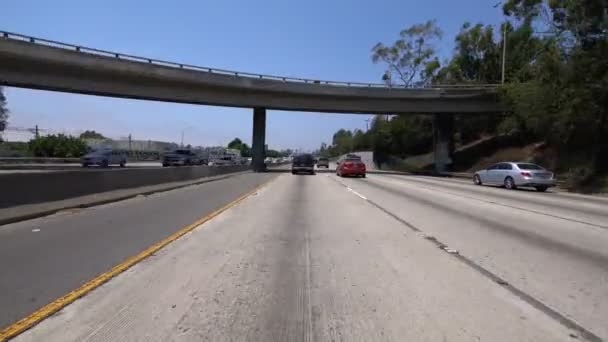 Los Angeles Santa Monica Freeway Westbound Overland Ave Driving Plate — Stock Video