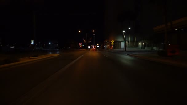 Las Vegas Blvd Downtown Driving Plate Southbound Noite Wedding Chapel — Vídeo de Stock