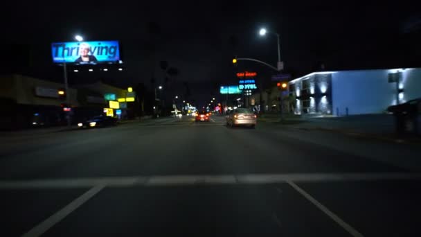 Placa Condução Foco Raso Hollywood Sunset Blvd Eastbound Fuller Ave — Vídeo de Stock