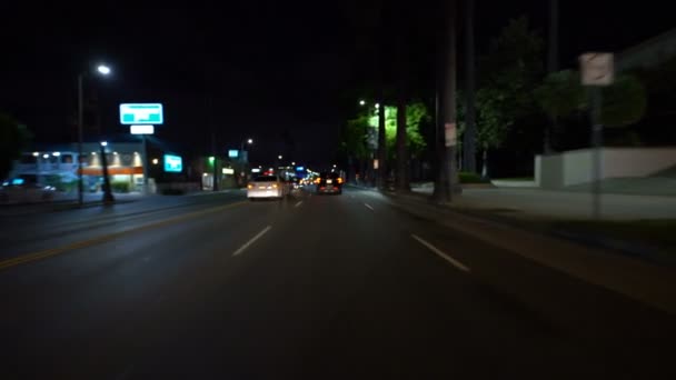 Płytkie Ognisko Hollywood Sunset Blvd Westbound Przy Highland Ave California — Wideo stockowe