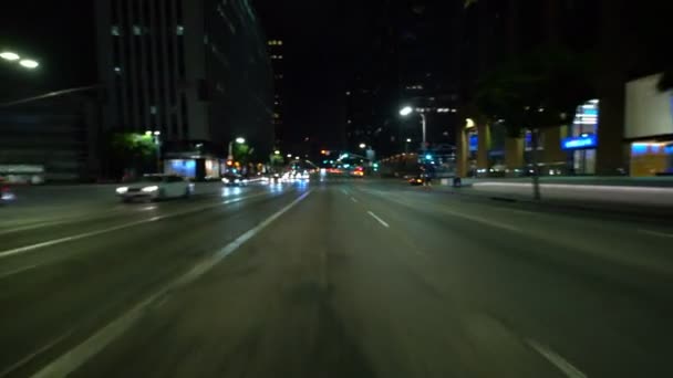 Guidare Piatto Poco Profondo Focus Los Angeles Wilshire Blvd Westbound — Video Stock