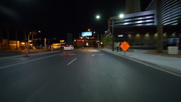 Las Vegas Strip Driving Plate Southbound bei Nacht 1 in Main St Nevada USA