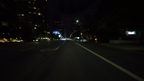 Driving Plate Shallow Focus Los Angeles Wilshire Blvd East Bound — Stockvideo