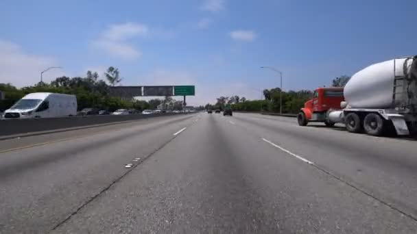 Los Angeles Santa Monica Freeway Westbound Bundy Driving Plate Califórnia — Vídeo de Stock