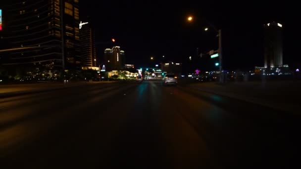 Las Vegas Strip Driving Plate Southbound Night Encore Nevada Usa — Stock video