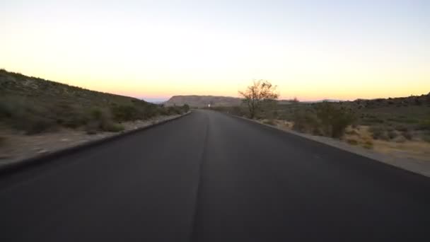 Hyperlapse Driving Winding Desert Highway Nevada — стоковое видео