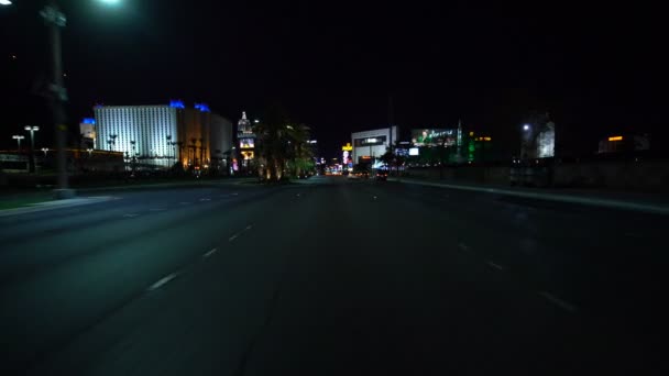 Las Vegas Strip Driving Plate Northbound Night Luxor Nevada Usa — Stock Video