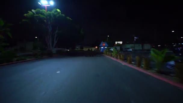 Hyperlapse Körförmåga Parkeringsplats Los Angeles Night California Usa — Stockvideo